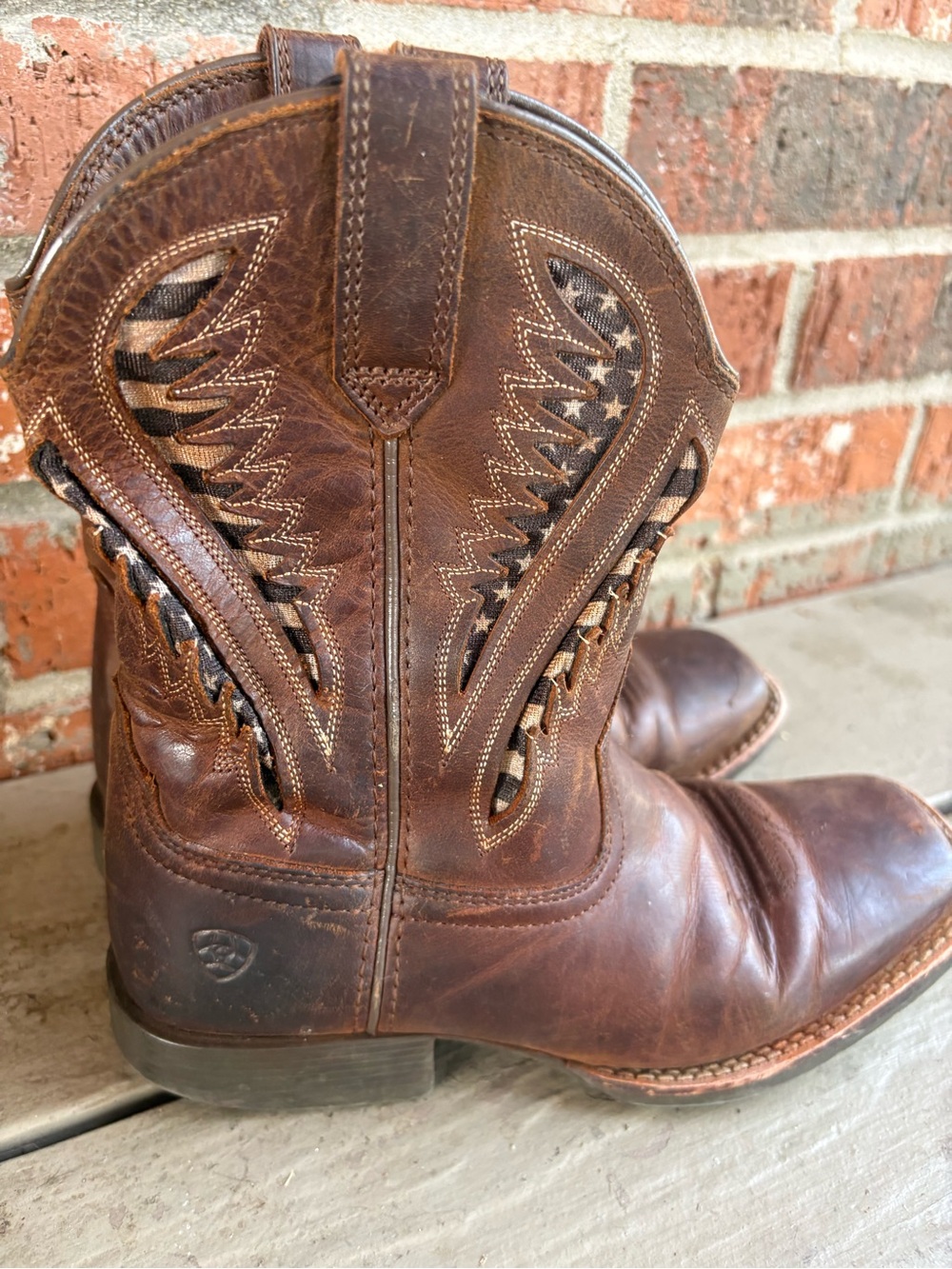 Ariat Boys Quickdraw VentTEK Brown Leather Western Cowboy Boots size 2